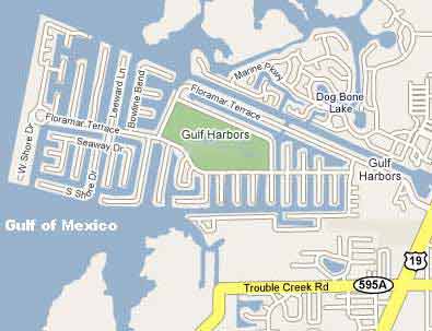 map gulf harbors florida waterfront homes pasco county