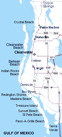 map waterfront florida homes gulf front pinellas county
